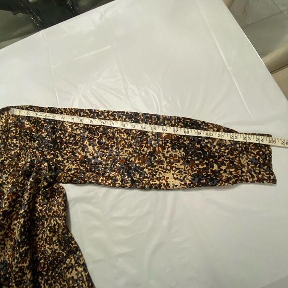 ANNE KLEIN Size 12 Brown Satin Button Up Blouse Top Shirt Women Long Sleeve - Picture 12 of 13